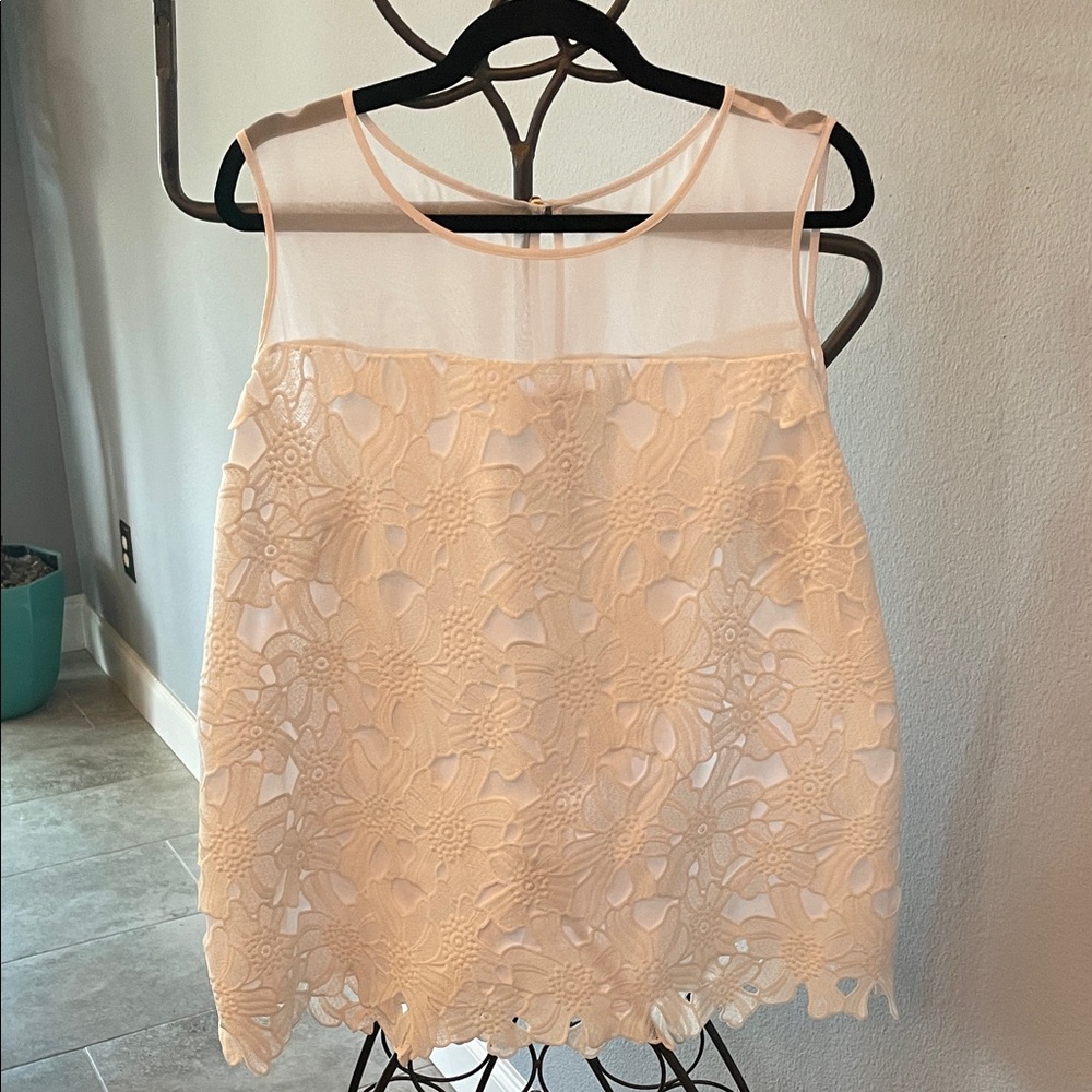 Calvin Klein Feminine white Lace Blouse
